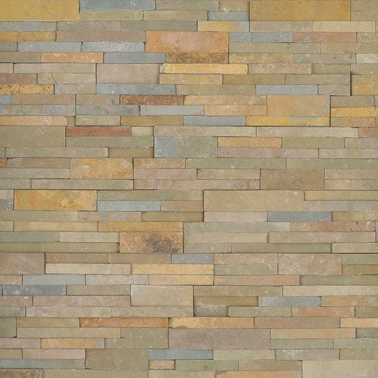 MS International RockMount Sedona Vanilla 6" x 24" Split Face Stacked Stone Panel Limestone Ledgestone