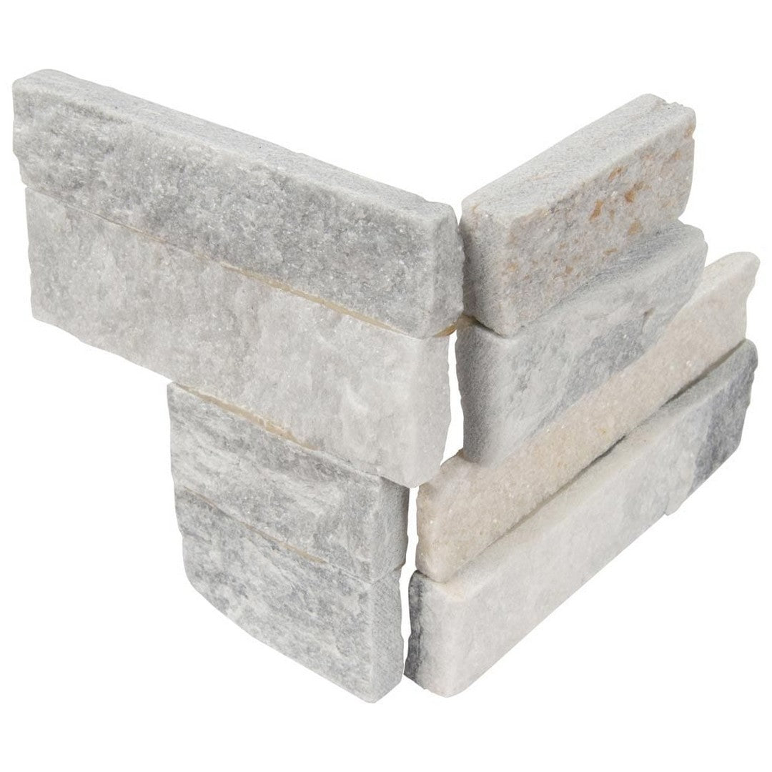 MS International RockMount Alaska Gray 4.5" x 9" Split Face Stacked Stone M Panel Marble Ledgestone Corner