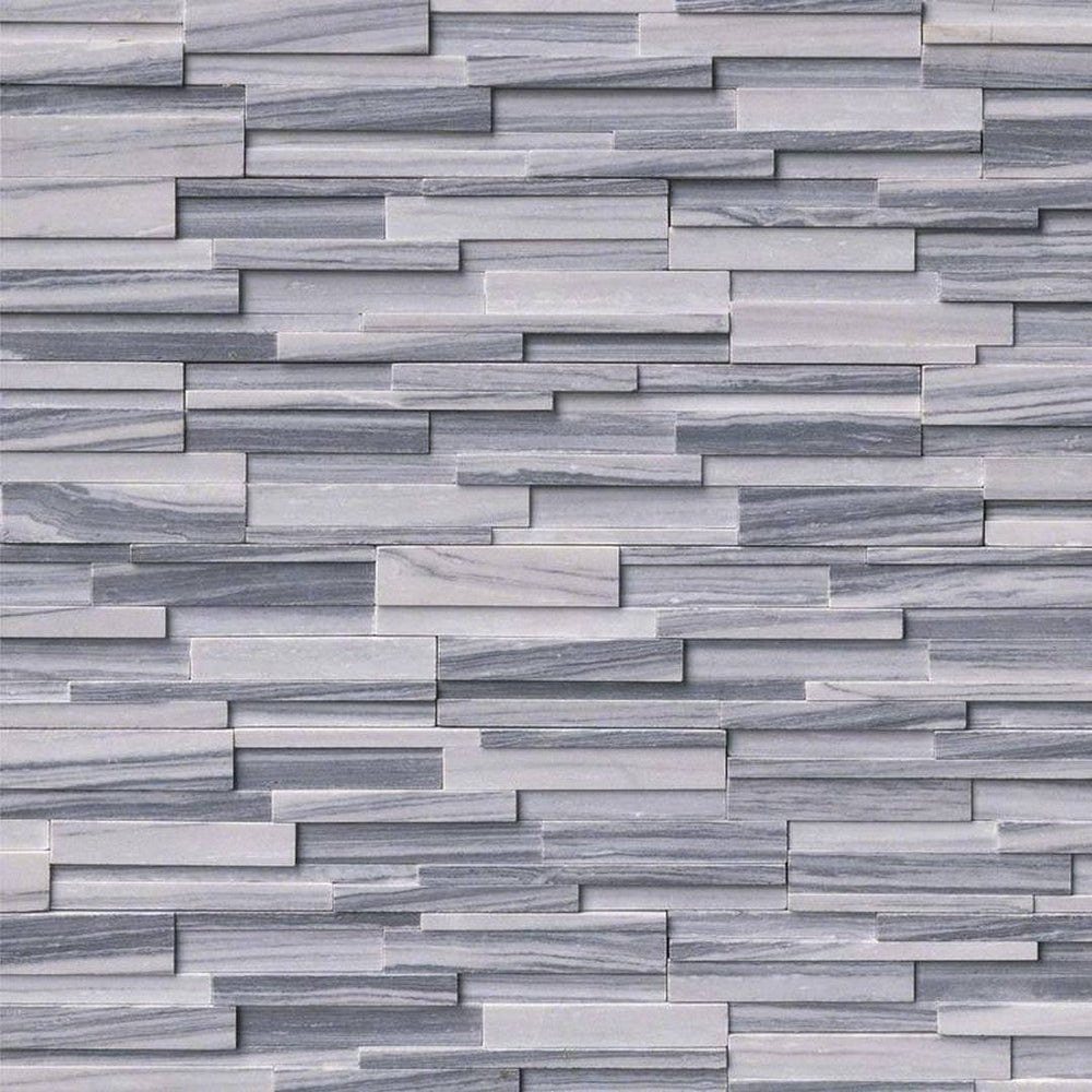 MS International RockMount Alaska Gray 3d 6" x 24" Honed Stacked Stone Panel 3D Marble Ledgestone