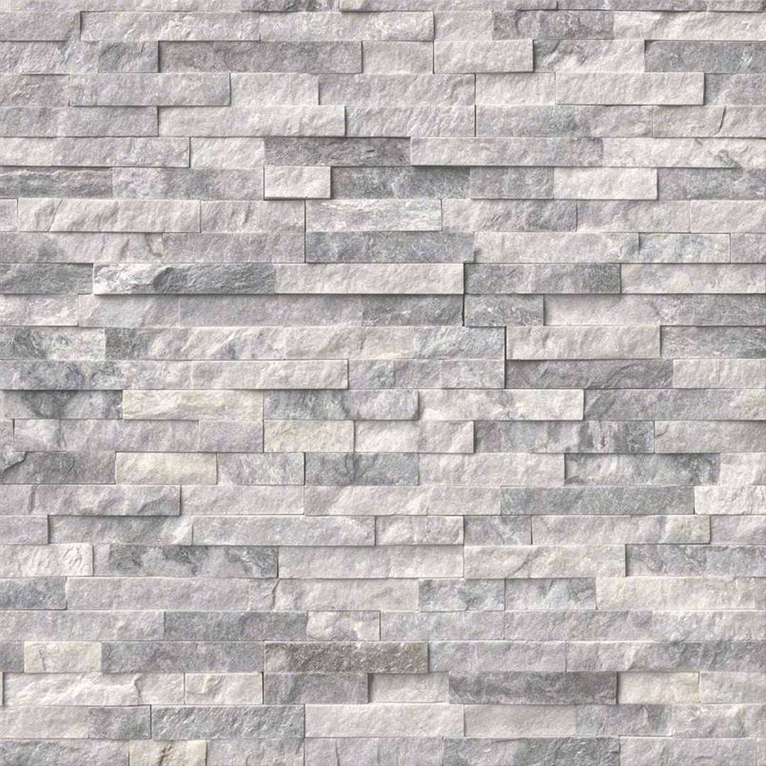 MS International RockMount Alaska Gray 6" x 24" Split Face Stacked Stone Panel Marble Ledgestone