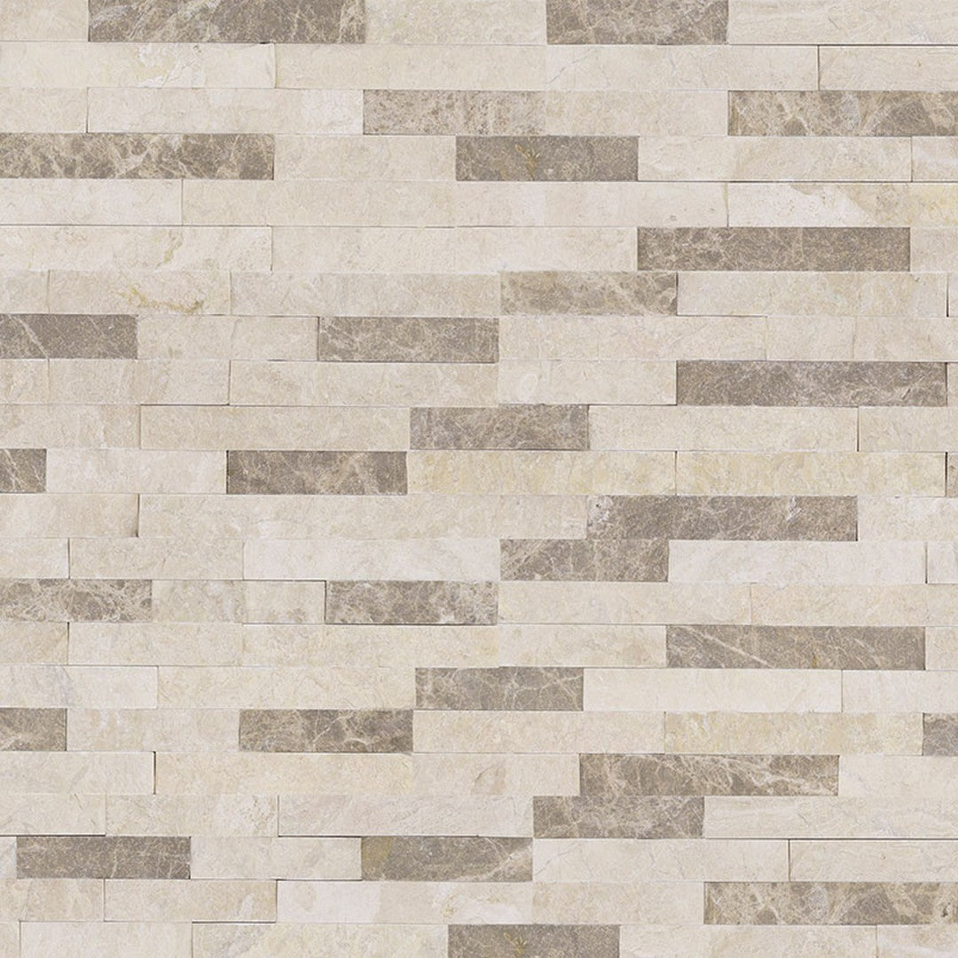 MS International RockMount Colorado Cream 6" x 24" Split Face Stacked Stone Panel Marble Ledgestone