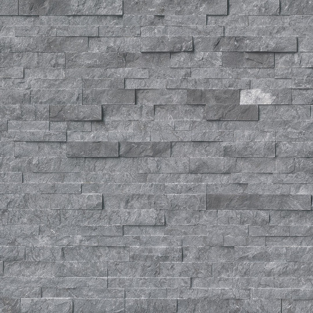 MS International RockMount Glacial Grey 6" x 24" Split Face Stacked Stone Panel Marble Ledgestone