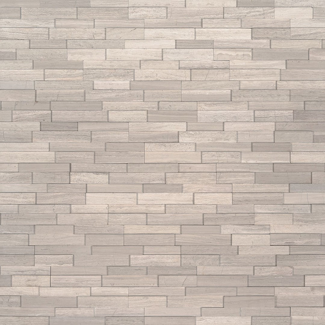 MS International RockMount White Oak 3d 4.5" x 16" Honed Stacked Stone M Panel Marble Mini Ledgestone