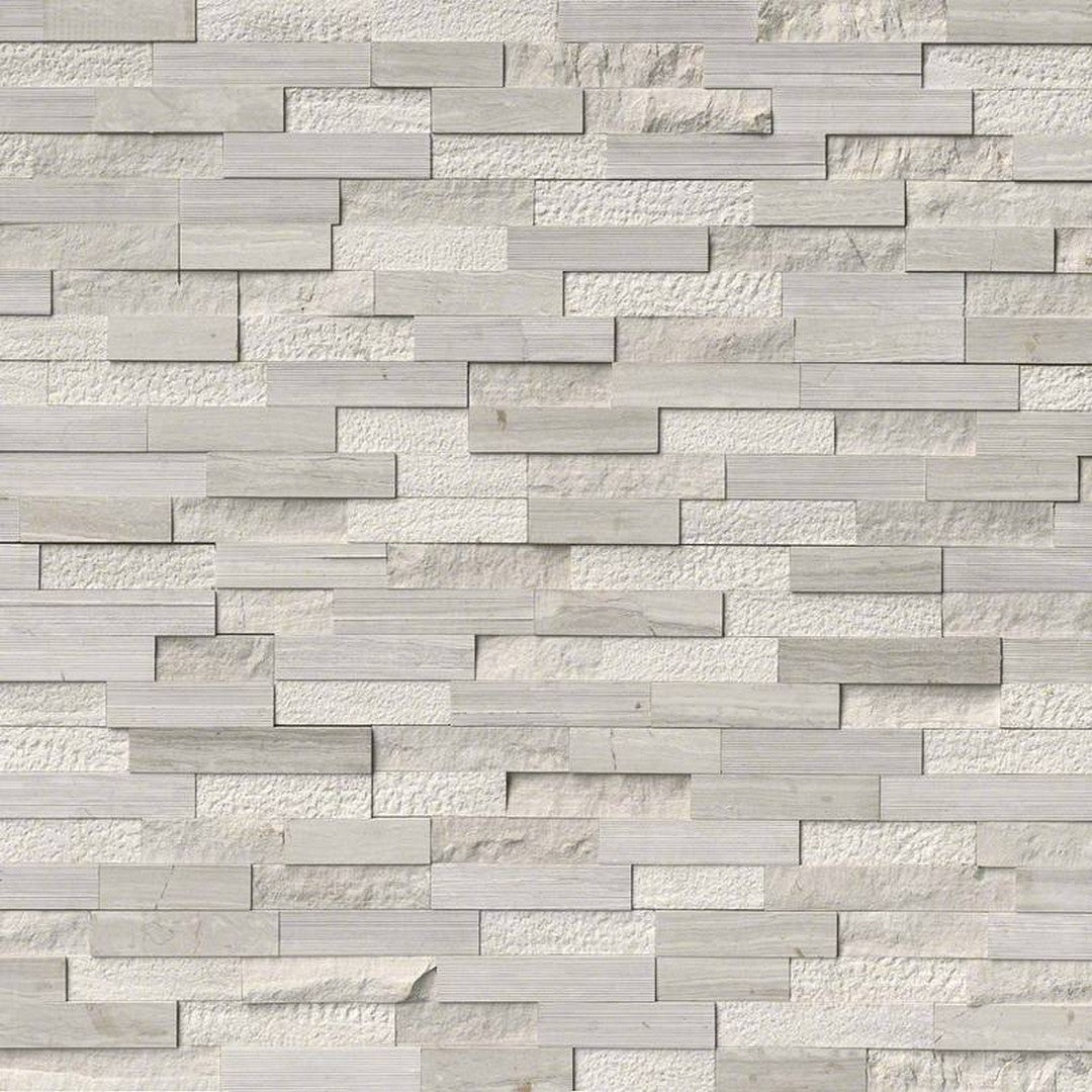 MS International RockMount White Oak Multi 6" x 24" Mixed Stacked Stone Panel Marble Ledgestone