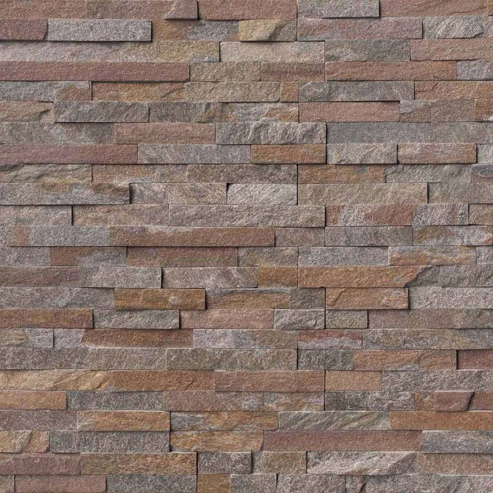 MS International RockMount Amber Falls 6" x 24" Split Face Stacked Stone Panel Quartzite Ledgestone