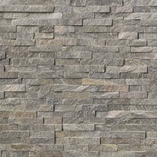 MS International RockMount Sage Green 6" x 24" Split Face Stacked Stone Panel Quartzite Ledgestone