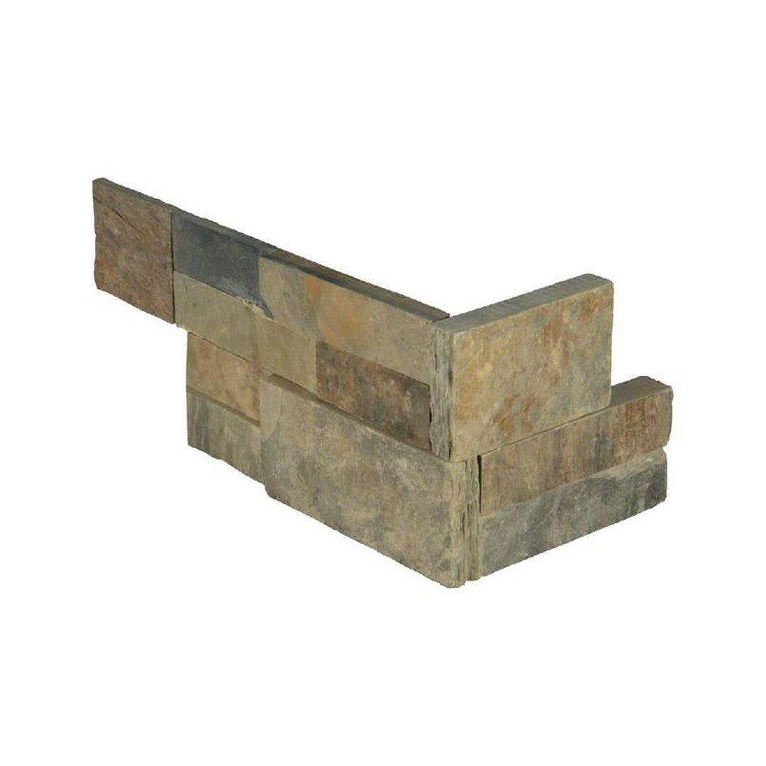 MS International RockMount Rustic Gold 6" x 18" Split Face Stacked Stone Panel Slate Ledgestone Corner