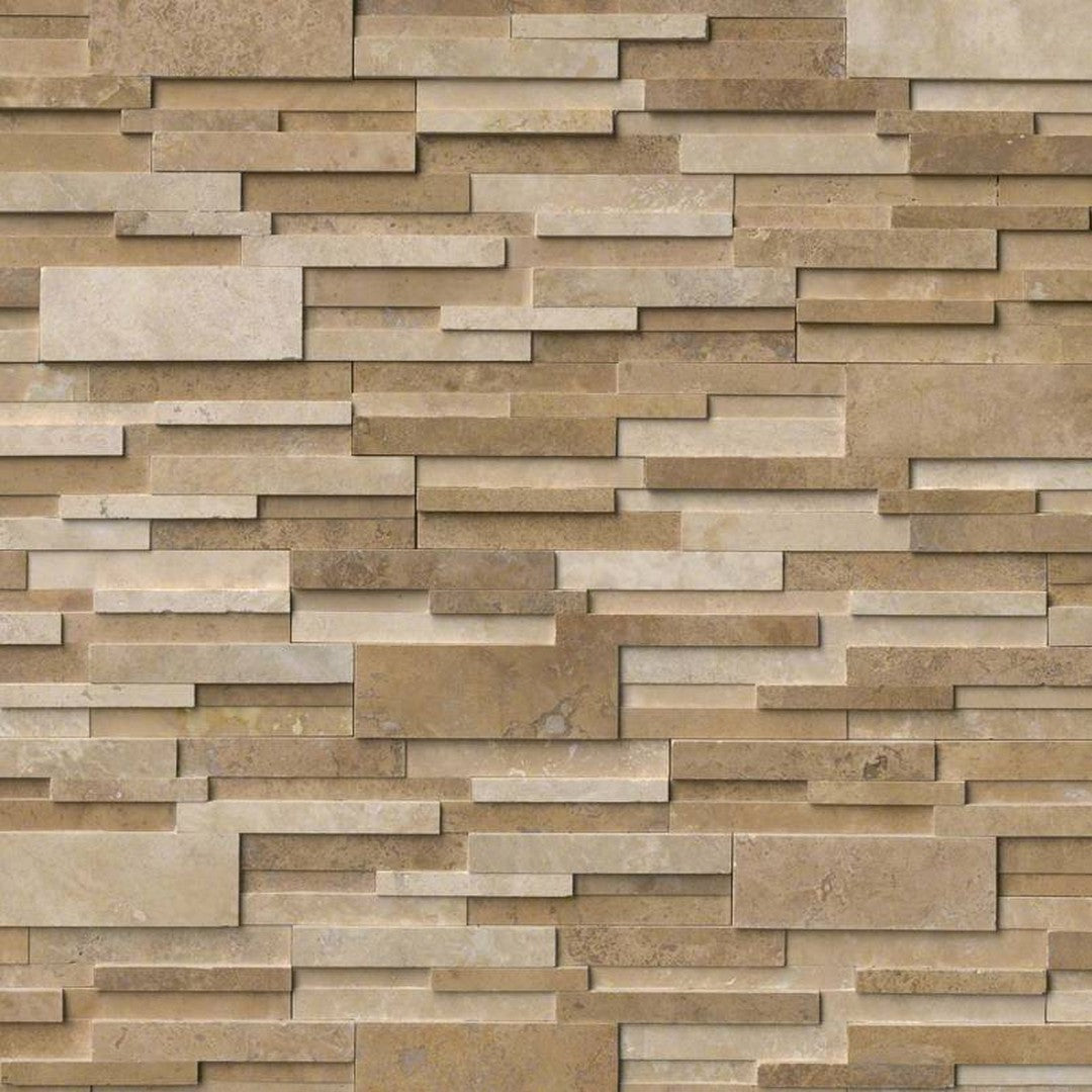 MS International RockMount Casa Blend 6" x 24" Honed Stacked Stone Panel 3D Travertine Ledgestone