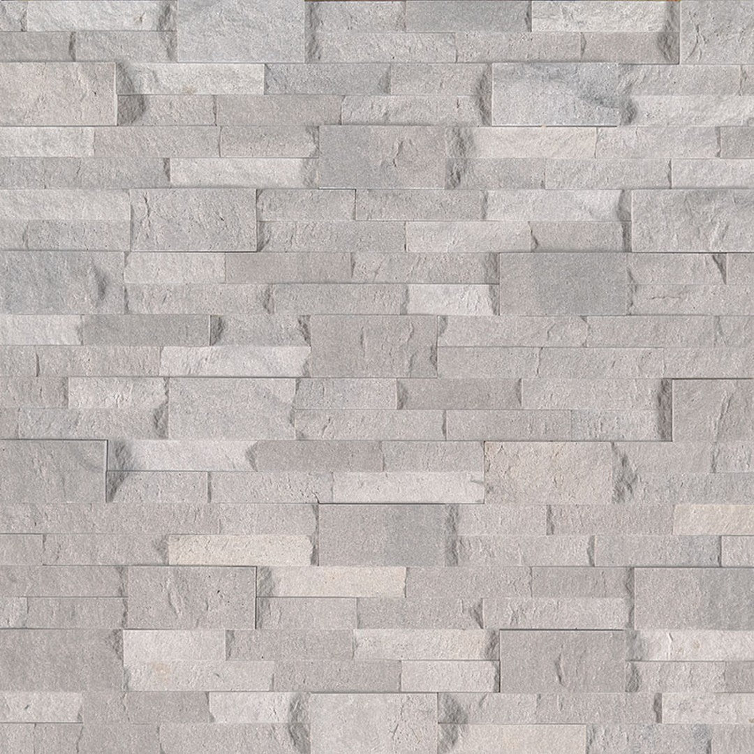 MS International RockMount Iceland Gray 6" x 24" Split Face Stacked Stone Panel Travertine Ledgestone