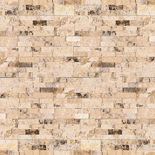 MS International RockMount Philadelphia 6" x 24" Split Face Stacked Stone Panel Travertine Ledgestone