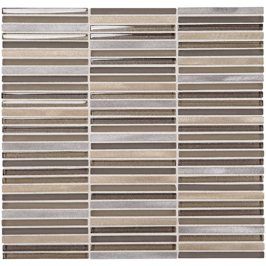 Daltile Lucent Skies 12" x 12" Satin Natural Stone 3/8x4" Stacked Deco Wall Mosaic