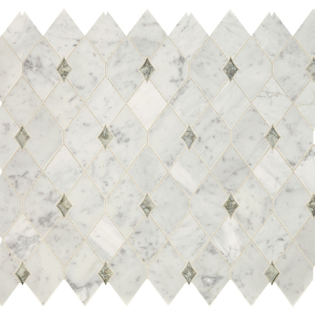 Daltile-Lavaliere-10-x-12-Polished-Natural-Stone-Harlequin-Wall-Mosaic-Carrara-White-|-Antique-Mirror