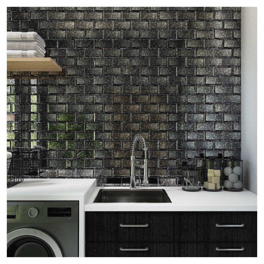 Daltile-Lavaliere-12-x-12-Polished-Natural-Stone-3x6-Straight-Joint-Wall-Mosaic-Black-Antique-Mirror