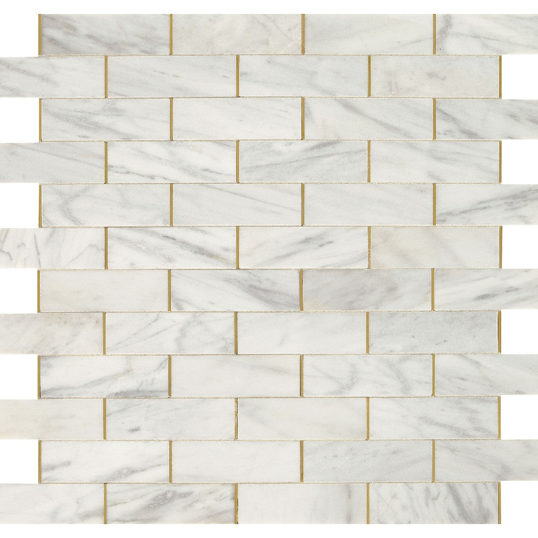 Daltile-Lavaliere-11-x-14-Honed-Natural-Stone-Melded-Wall-Mosaic-Alluring-White-|-Brass