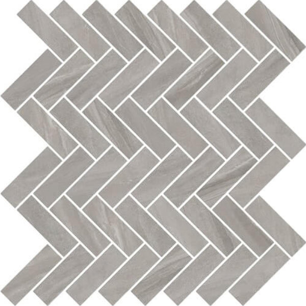 Happy Floors 11" x 13" Limerock Interlocking Natural Porcelain Herringbone Mosaic