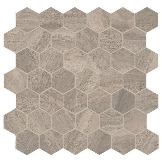 American Olean 11.75" x 11.75" Presario Marble 2" Hexagon Mosaic Honed