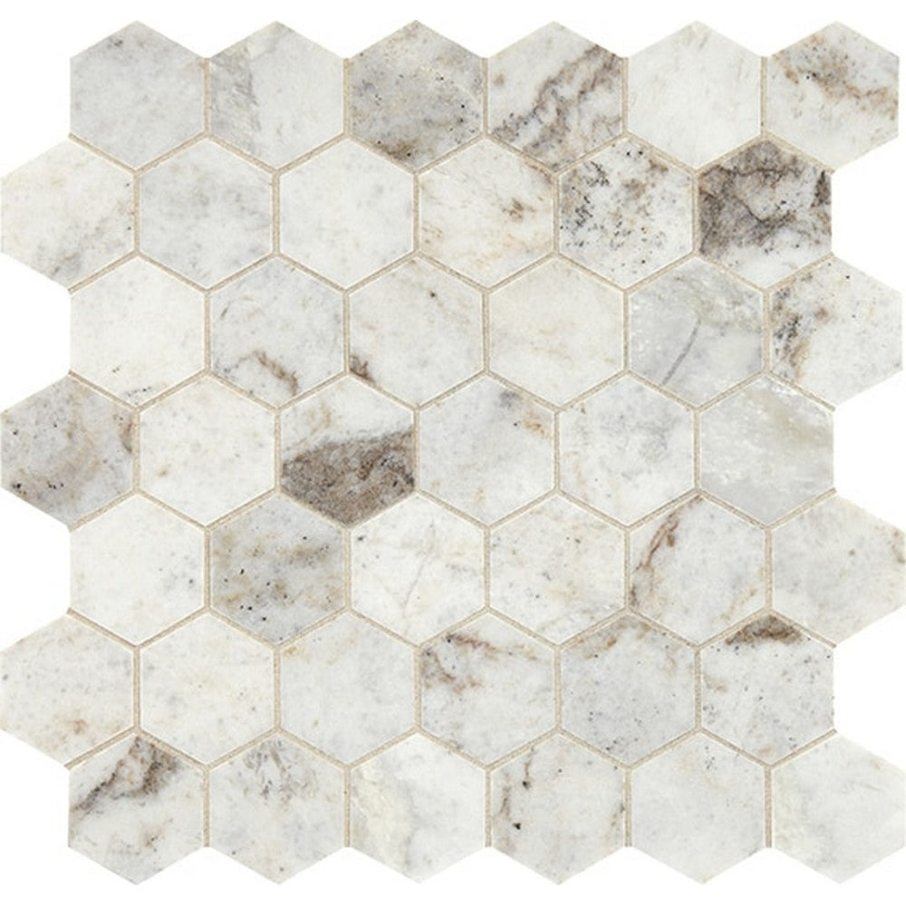 American Olean 11.75" x 11.75" Presario Marble 2" Hexagon Mosaic Honed