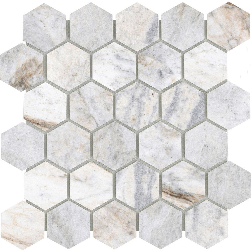 Emser 12" x 12" Valsecca Honed 2" Hexagon Marble Mosaic