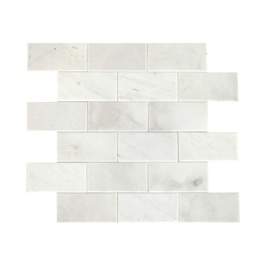 Daltile-Simplystick-Mosaix-12-x-12-Polished-Glass-2x4-Brick-Joint-Bevel-Wall-Mosaic-Carrara-White