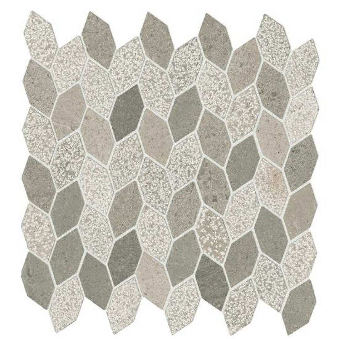 American Olean Candora 12" x 12" Natural Stone Linear Leaf Mosaic