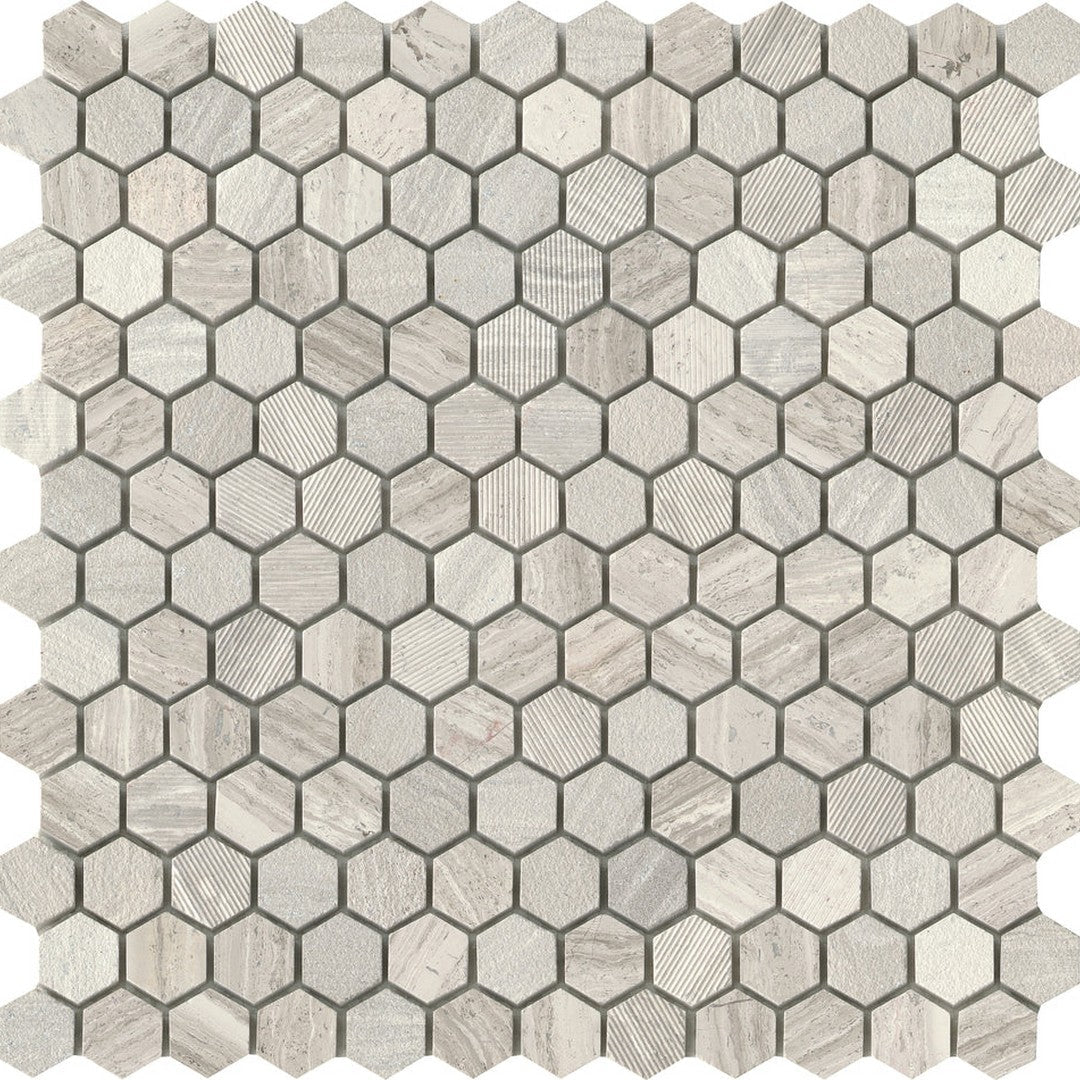 Emser Metro 12" x 12" Honed Marble 1" Hexagon Mix Mosaic