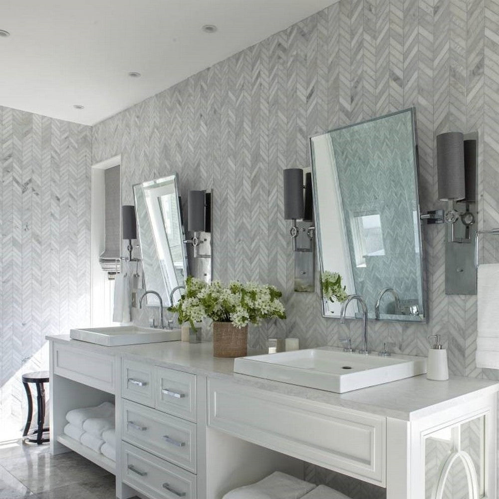 Emser-12-x-12-Winter-Frost-Chevron-Polished-Marble-Mosaic
