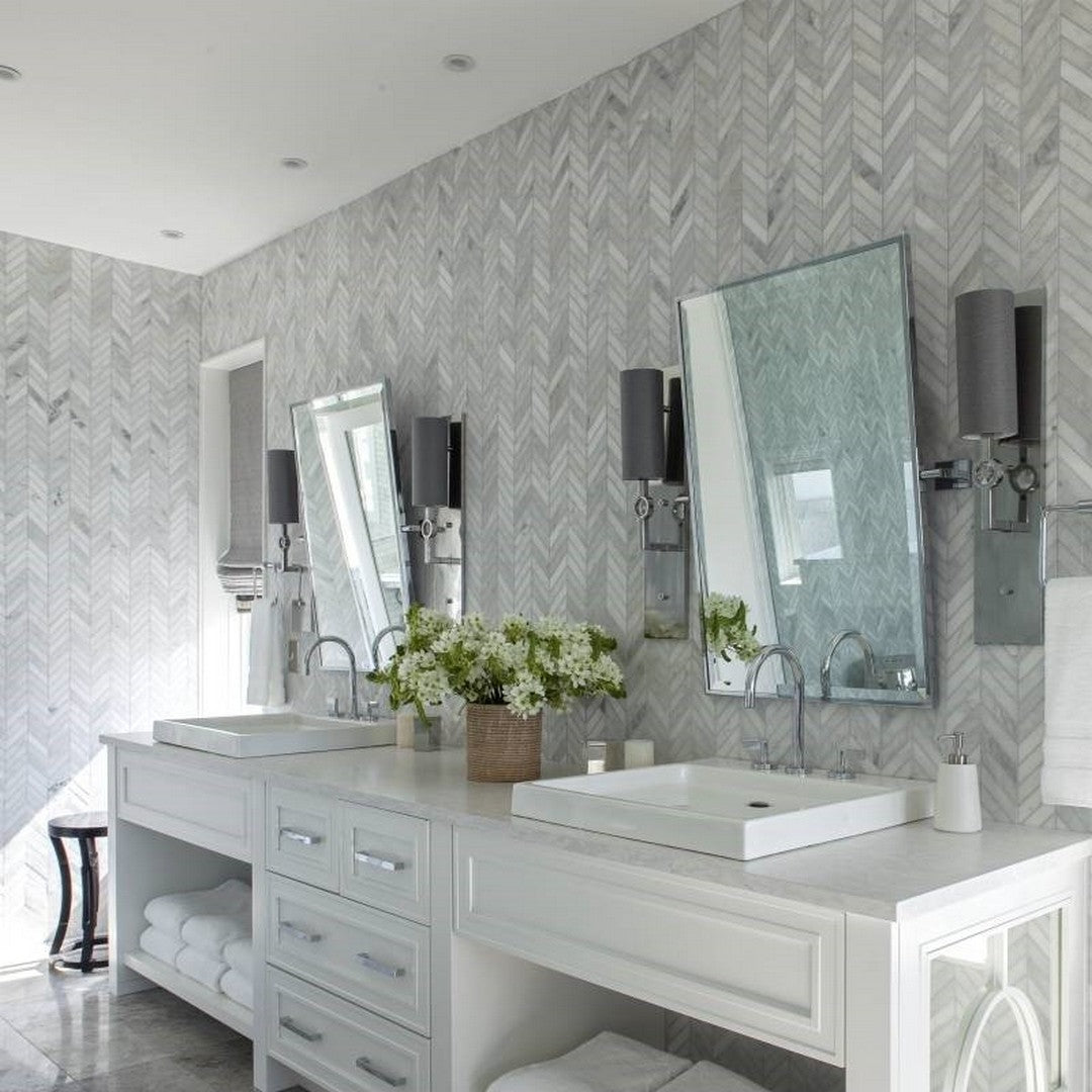 Emser-12-x-12-Winter-Frost-Chevron-Polished-Marble-Mosaic