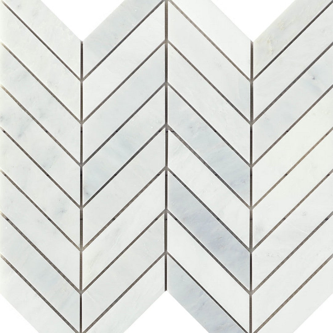 Emser Marble Winter Frost 12" x 12" Polished Marble Chevron Mosaic