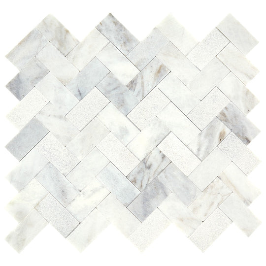 Daltile Minute Mosaix 11" x 12" Natural Stone 1x2" Herringbone Mosaic