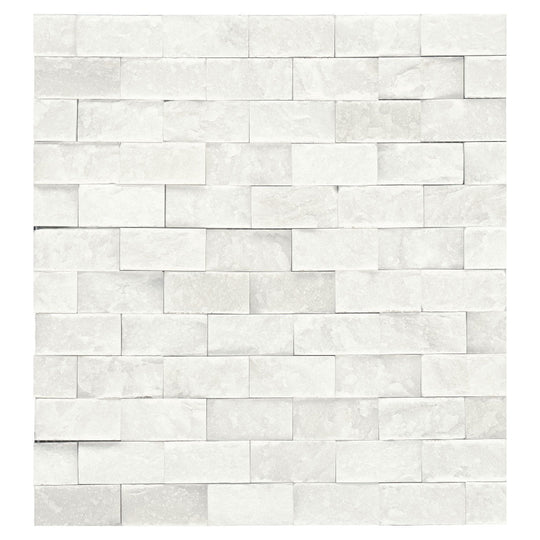 Daltile Natural Stone Marble 12" x 12" Split Face 1x2" Brick Joint Mosaic