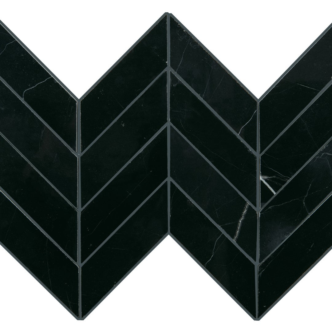 Daltile-Pietra-Divina-14-x-14-Polished-Natural-Stone-1.5x5-Chevron-Mosaic-Nero-Marquina