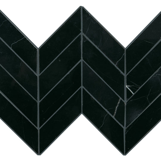 Daltile-Pietra-Divina-14-x-14-Polished-Natural-Stone-1.5x5-Chevron-Mosaic-Nero-Marquina