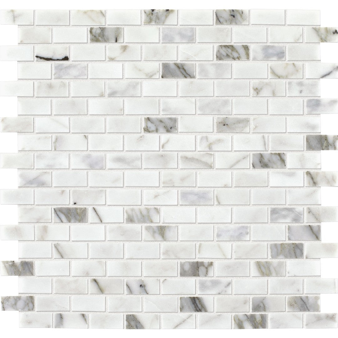 Daltile Natural Stone Marble 12" x 12" Polished 0.5x1" Brick Joint Mosaic