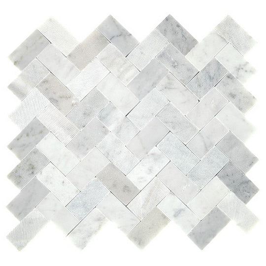 Daltile Minute Mosaix 10" x 11" Natural Stone 1x2" Herringbone Mosaic