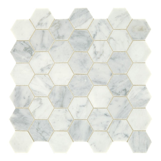 Daltile-Natural-Stone-Marble-13-x-13-Polished-2-Hexagon-Mosaic-Carrara-White