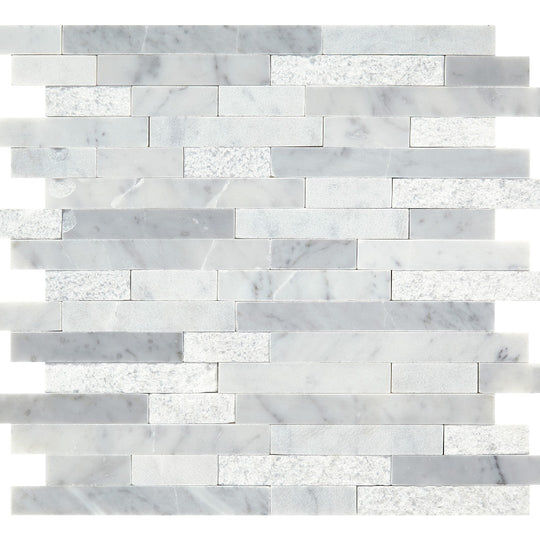 Daltile-Minute-Mosaix-12-x-12-Natural-Stone-Random-Linear-Mosaic-Carrara-White