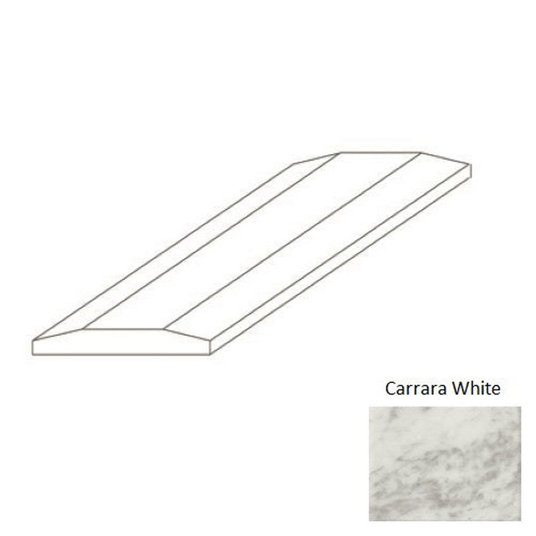 Daltile-Thresholds-6-x-36-Polished-Marble-3/8-Double-Hollywood-Bevel-Carrara-White