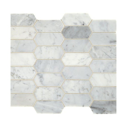 Daltile Natural Stone Marble 12" x 14" Honed 2x4" Elongated Hexagon Mosaic