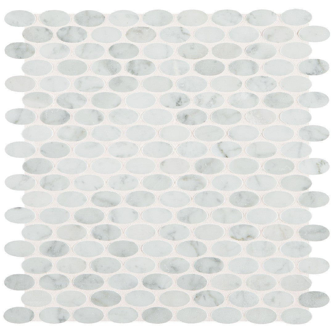 Daltile-Natural-Stone-Marble-12-x-13-Polished-1.5x0.75-Oval-Mosaic-Carrara-White