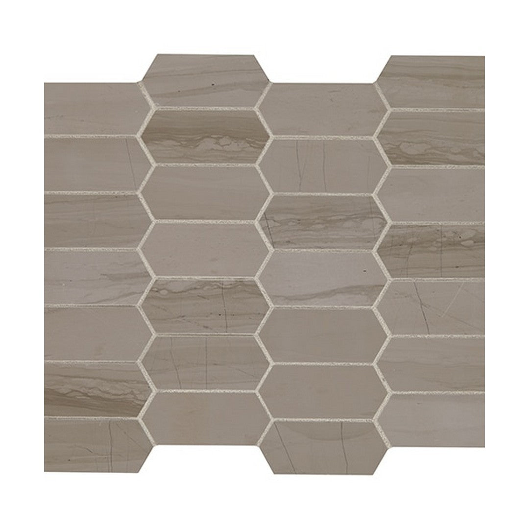 Daltile Natural Stone Marble 12" x 14" Honed 2x4" Elongated Hexagon Mosaic