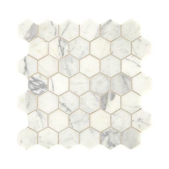 Daltile Natural Stone Marble 12" x 12" Honed 2" Hexagon Mosaic