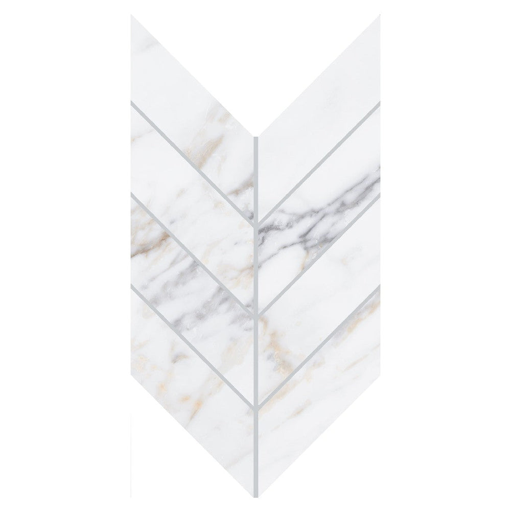 Daltile-Marble-Attache-Lavish-7-x-14-Polished-Porcelain-2x5-Chevron-Mosaic-Pearl-Arabesque