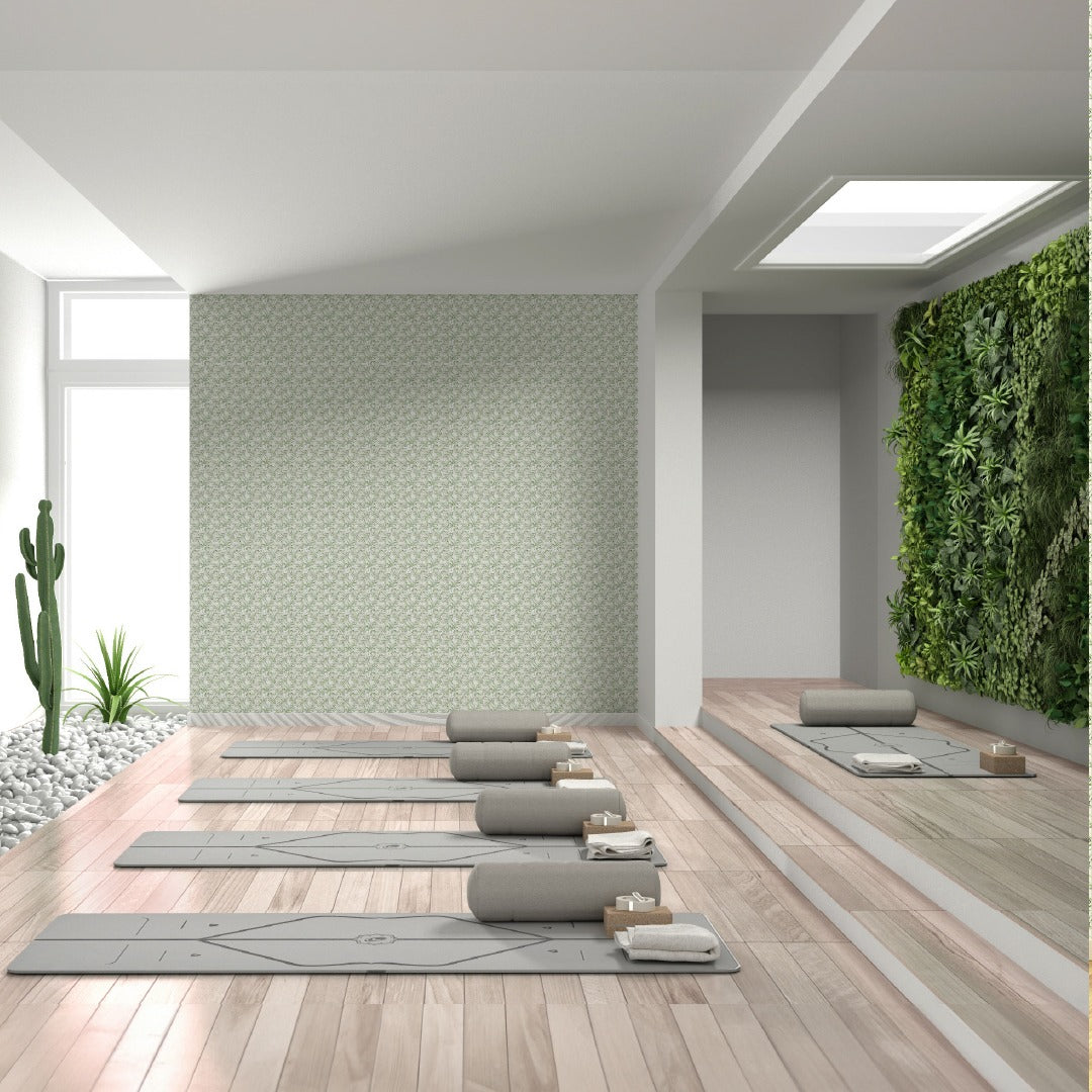 Bati-Orient-12-x-12-White-&-Grey-Marble-Classic-Palm-Leaf-Printed-6-Mosaic-Green-Beige