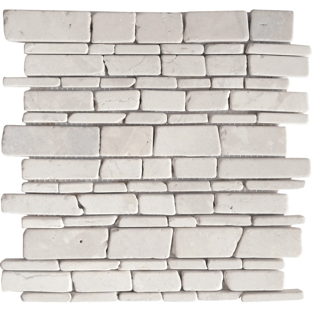 Bati Orient 12" x 12" Ancient Matte Flat Stick Random Marble Mosaic