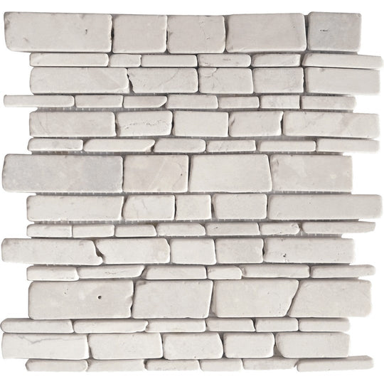 Bati Orient 12" x 12" Ancient Matte Flat Stick Random Marble Mosaic