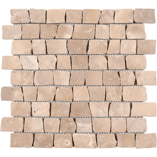 Bati Orient 11.6" x 12" Ancient Matte Cubic Brick Marble Mosaic