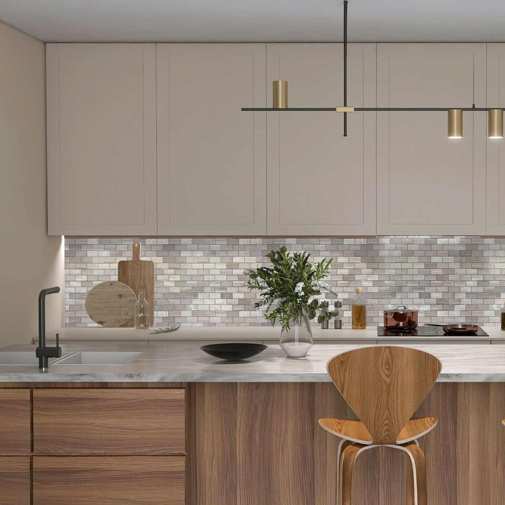 Bati-Orient-11.7-x-11.7-White-&-Grey-Marble-Classic-Interlocking-Multi-Brick-Mosaic-Grey