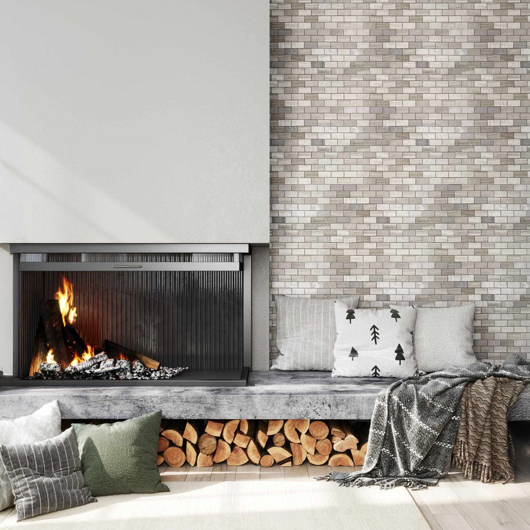 Bati-Orient-11.7-x-11.7-White-&-Grey-Marble-Classic-Interlocking-Multi-Brick-Mosaic-Grey