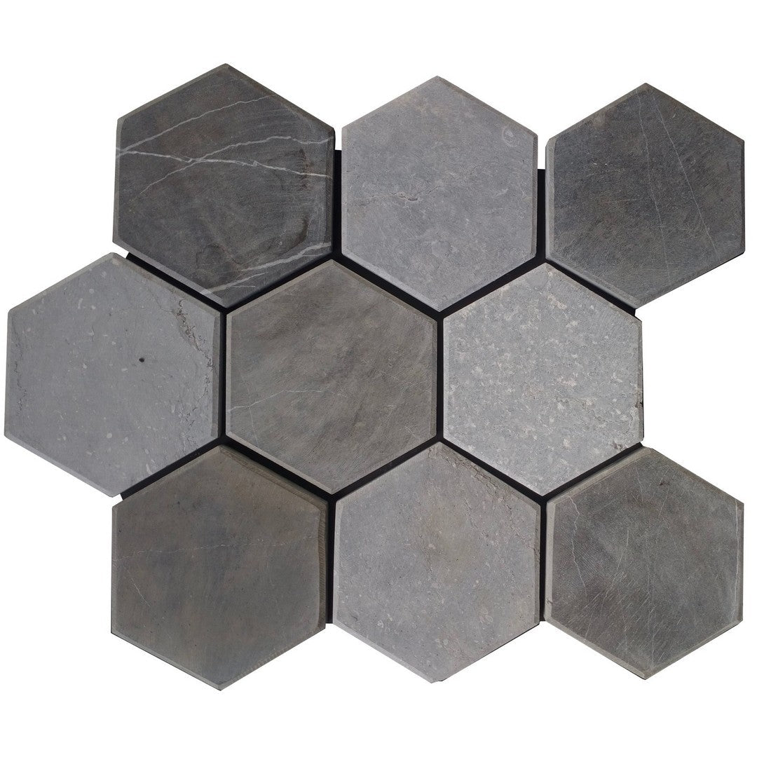 Bati Orient 12" x 11" Hexagon Honed Hexagon Marble Mosaic