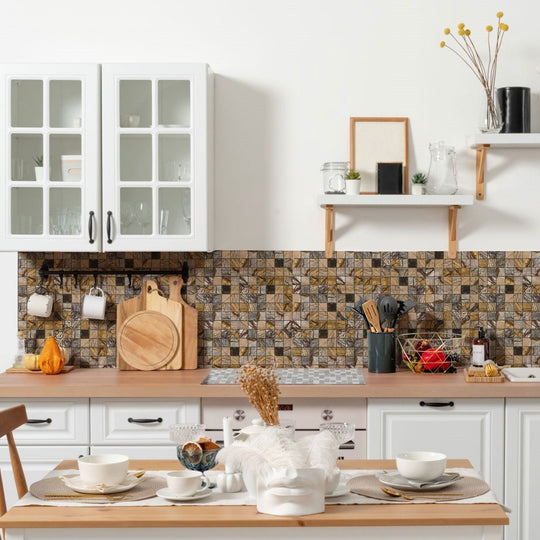 Bati-Orient-12-x-12-White-&-Grey-Marble-Classic-Polished-Mosaic-Forest-Brown